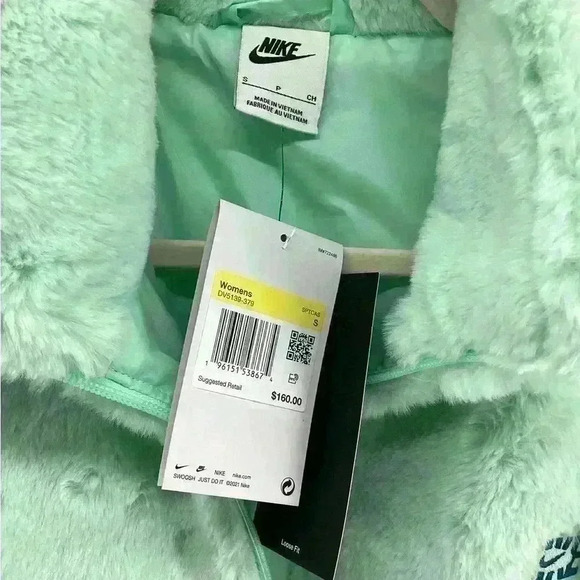 S NIKE Women Sportswear Icon Clash Mint Green Full Zip coat C1 Small - Picture 2 of 12
